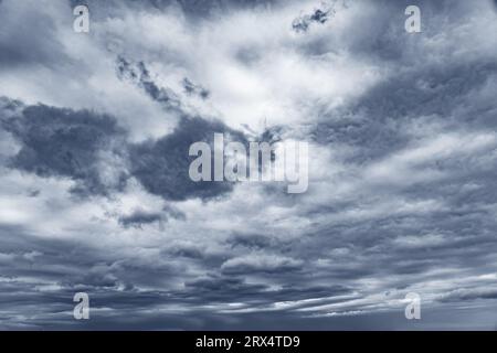 Dark sky with thick thunderclouds Stock Photo