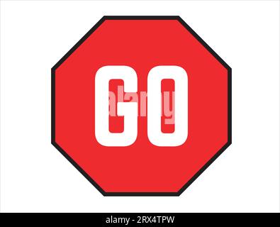 Go sign vector art white background Stock Vector