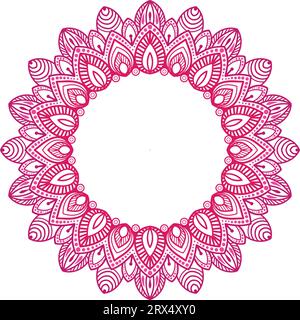 Mandala frame design oriental geometric pattern showing traditional art for festival decoration, spirituality related decoration. Stock Vector