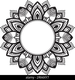 Mandala floral design frame pattern geometric design Stock Vector