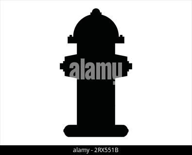 Fire hydrant silhouette vector art white background Stock Vector