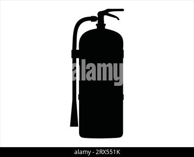 Fire extinguisher silhouette vector art white background Stock Vector