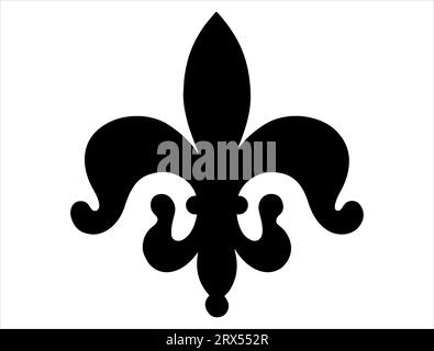 Fleur de lis silhouette vector art white background Stock Vector