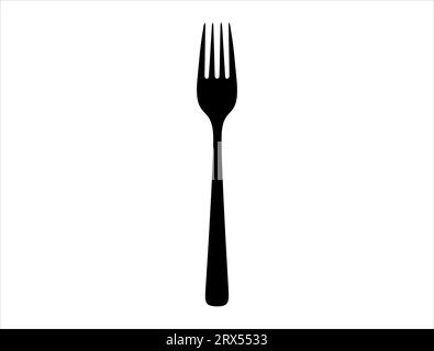 Fork silhouette vector art white background Stock Vector