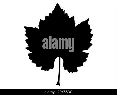 Grape leaf silhouette vector art white background Stock Vector