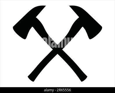 Fireman axe silhouette vector art white background Stock Vector