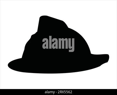 Firefighter hat silhouette vector art white background Stock Vector