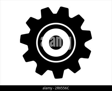 Gear silhouette vector art white background Stock Vector