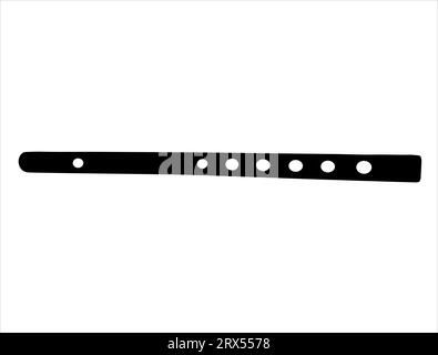 Flute silhouette vector art white background Stock Vector