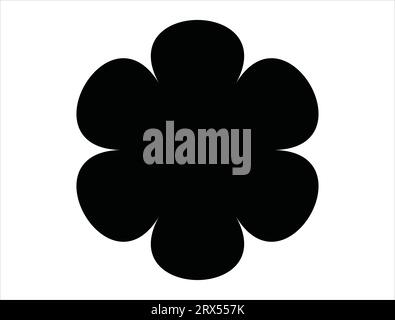 Flower silhouette vector art white background Stock Vector
