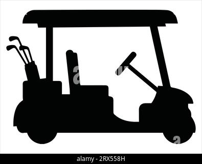 Golf car silhouette vector art white background Stock Vector