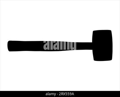 Hammer silhouette vector art white background Stock Vector