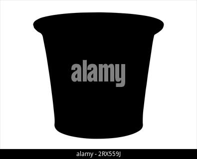 Flower pot silhouette vector art white background Stock Vector