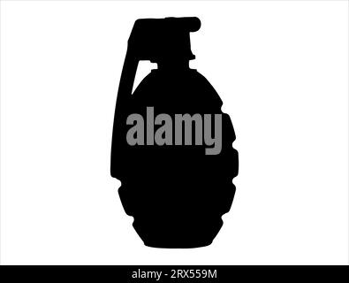 Grenade silhouette vector art white background Stock Vector