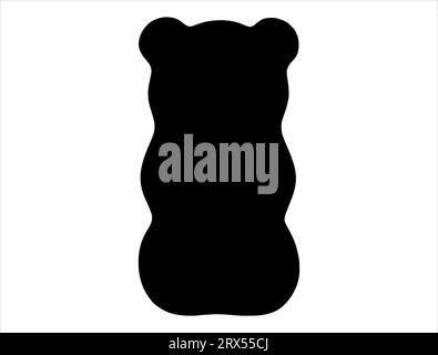 Gummy bear silhouette vector art white background Stock Vector