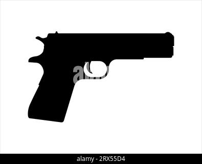 Gun silhouette vector art white background Stock Vector