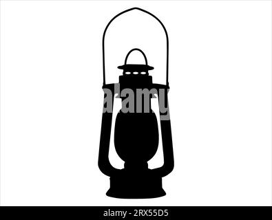 Lantern silhouette vector art white background Stock Vector
