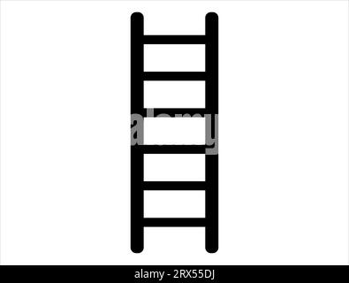 Ladder silhouette vector art white background Stock Vector