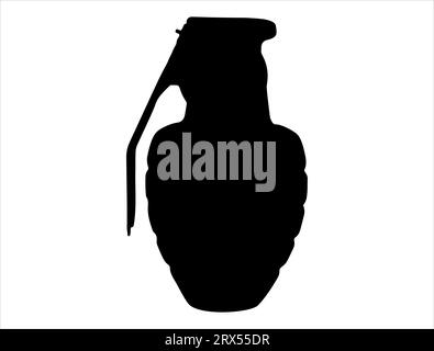 Grenade silhouette vector art white background Stock Vector