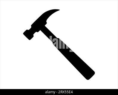 Hammer silhouette vector art white background Stock Vector