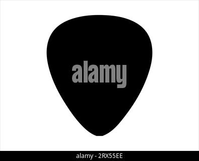 Guitar pick silhouette vector art white background Stock Vector