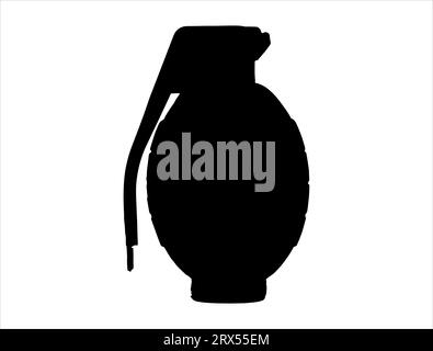 Grenade silhouette vector art white background Stock Vector