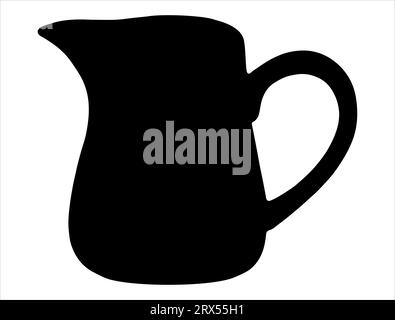 Milk jug silhouette vector art white background Stock Vector