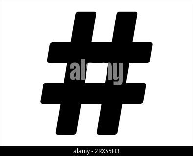 Hashtag number silhouette vector art Stock Vector