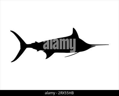 Marlin silhouette vector art white background Stock Vector