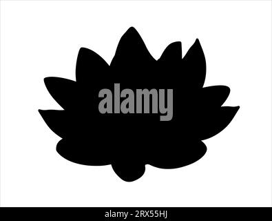 Lotus flower silhouette vector art white background Stock Vector