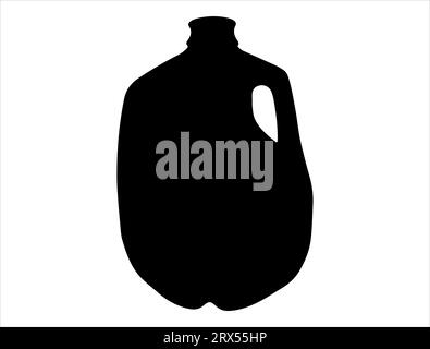 Milk jug silhouette vector art white background Stock Vector