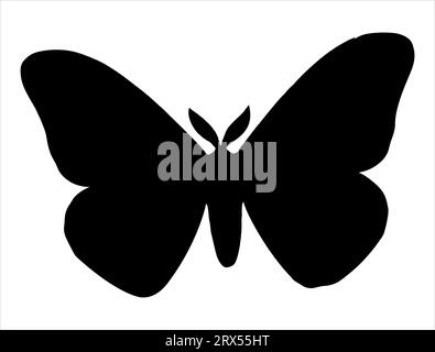 Moth silhouette vector art white background Stock Vector
