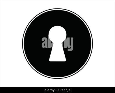 Key hole silhouette vector art white background Stock Vector
