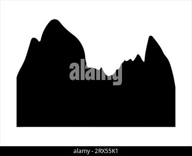Mountain silhouette vector art white background Stock Vector