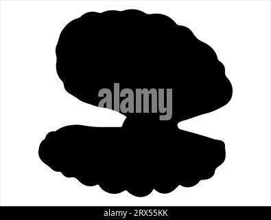 Oyster shell silhouette vector art white background Stock Vector
