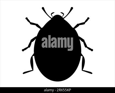 Ladybug silhouette vector art white background Stock Vector