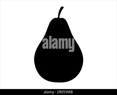 Pear silhouette vector art white background Stock Vector
