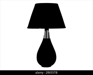 Lamp silhouette vector art white background Stock Vector