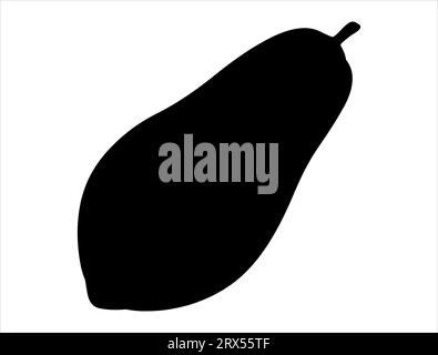 Papaya silhouette vector art white background Stock Vector