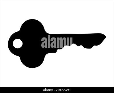 Key silhouette vector art white background Stock Vector