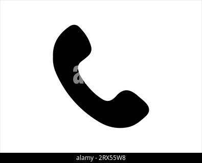 Phone icon silhouette vector art white background Stock Vector