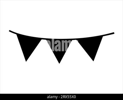 Pennant banner silhouette vector art white background Stock Vector
