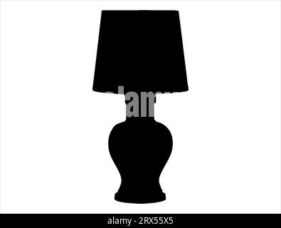 Lamp silhouette vector art white background Stock Vector
