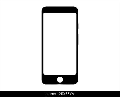 Phone icon silhouette vector art white background Stock Vector