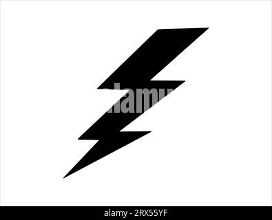 Lightning bolt silhouette vector art white background Stock Vector