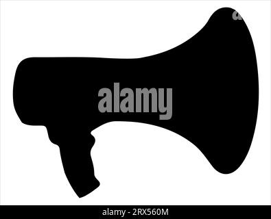 Megaphone silhouette vector art white background Stock Vector