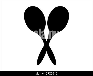 Mexican maracas silhouette vector art white background Stock Vector