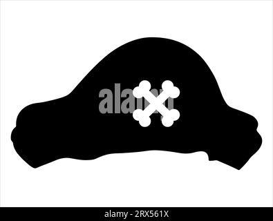 Pirate hat silhouette vector art white background Stock Vector