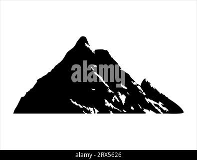 Mountain silhouette vector art white background Stock Vector