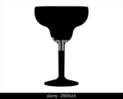 Margarita glass silhouette vector art white background Stock Vector